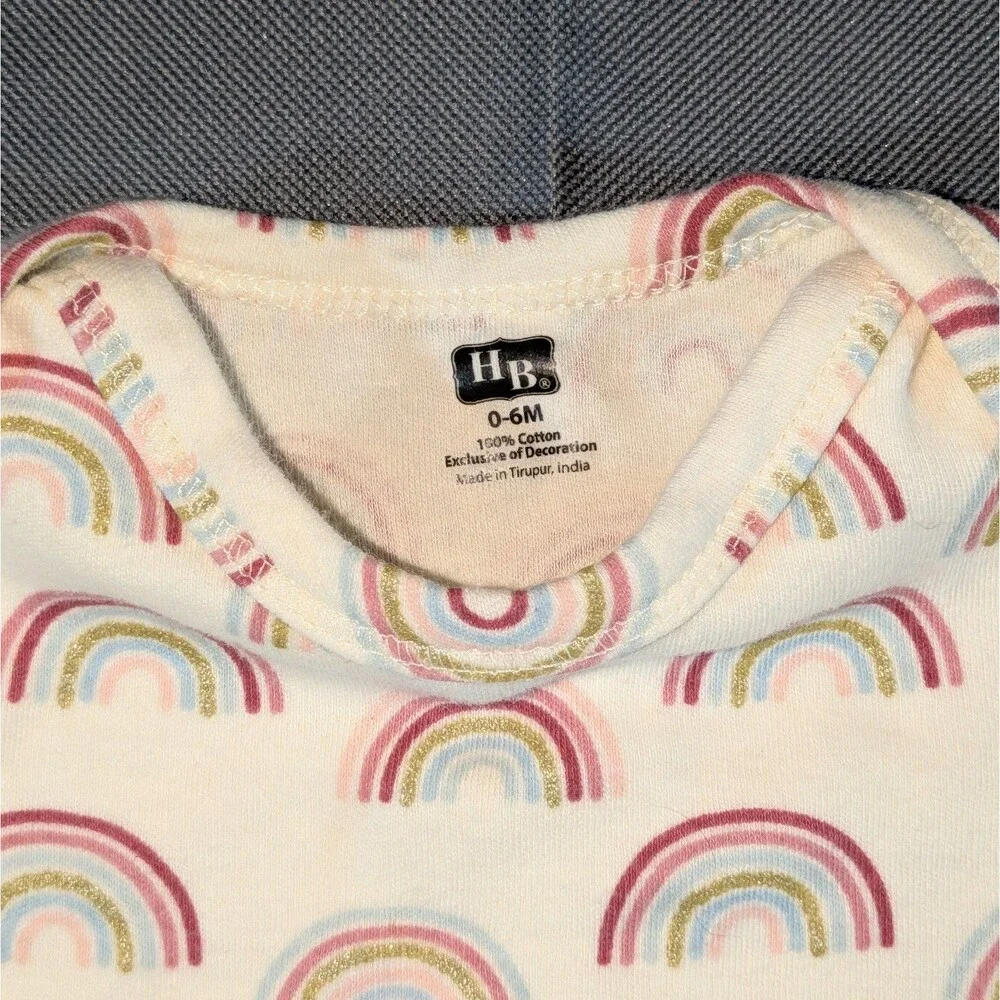 HB Babygirl Rainbow Bodysuit Size 0-6m
